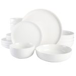 Gibson Home Oslo Porcelain Dinnerware Set Service for 4 (16pcs) White