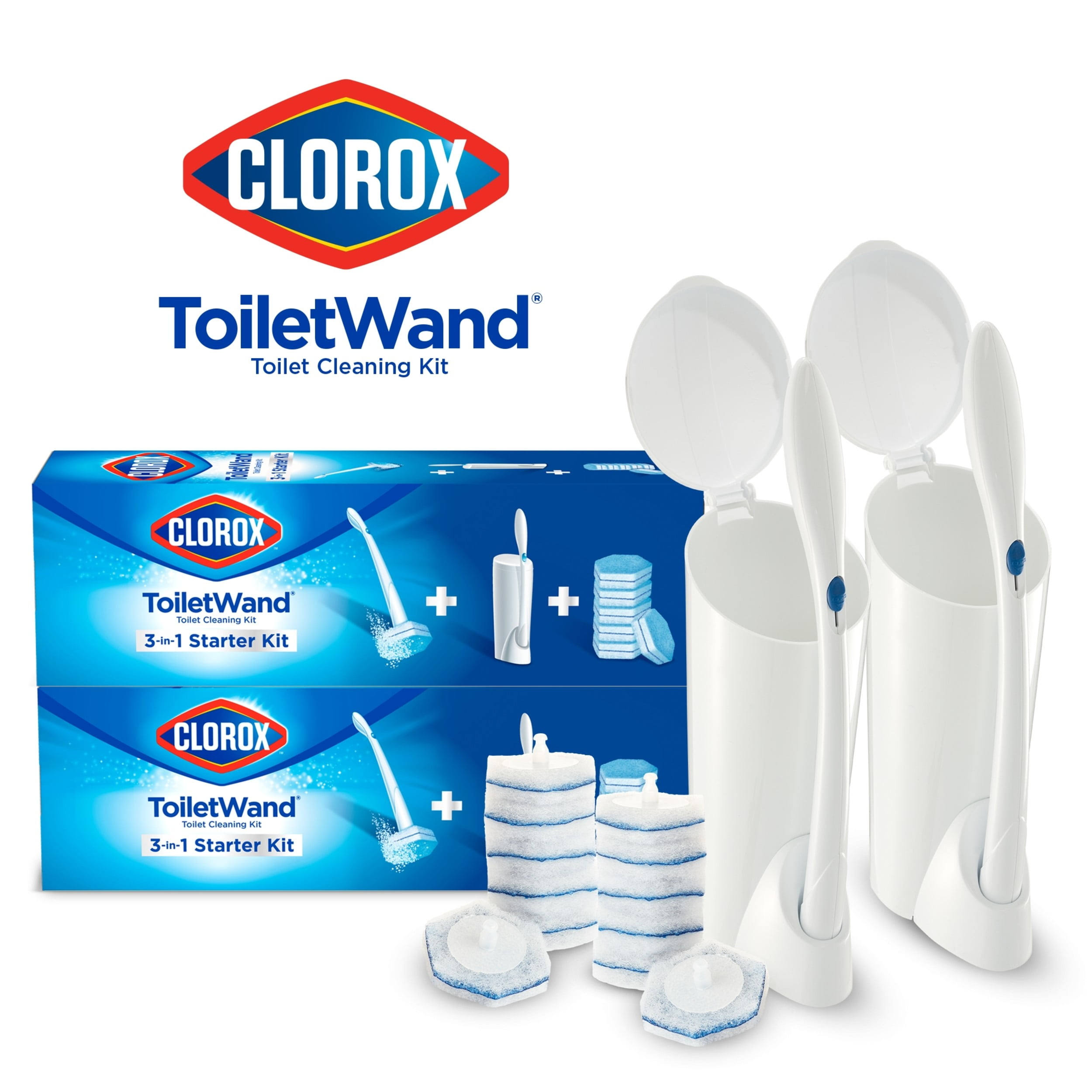 70901e80dfdc5d2b98ff0c35e2ebe74b0ae561b4e425ee7705bb53cfe2934eb3.jpg Clorox ToiletWand Disposable Toilet Cleaning System, 2 Pack, Size: 2 ct, Blue - Image 1