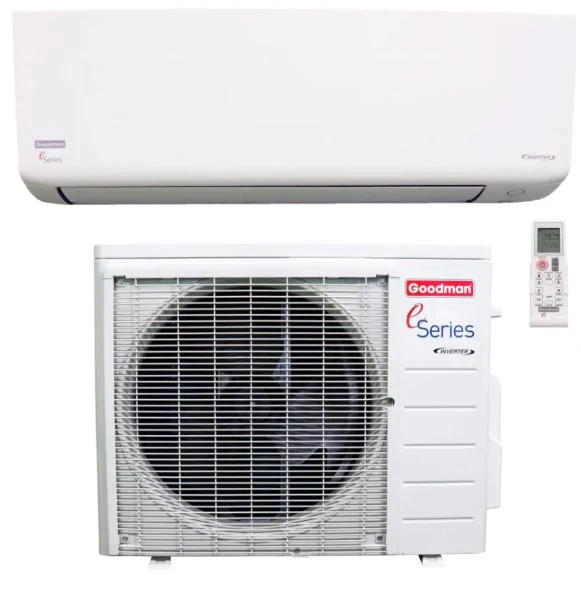 70b5a6799fafb9e56fe815e656291dcbe7a80574eda305ab8d472a6d6ee653e0.webp Goodman E-Series 18,000 BTU 18SEER2 Ductless Mini Split Heat Pump System - Image 1