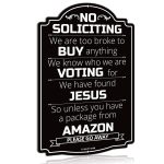 Anley No Soliciting Sign for Home and Business, Do Not Ring The Bell 12" x 8"