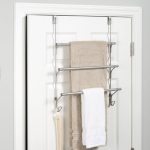 Mainstays Snugfit Over-The-Door 3-Tier Towel Bar with 2 Hooks, Satin Nickel 256NNWM