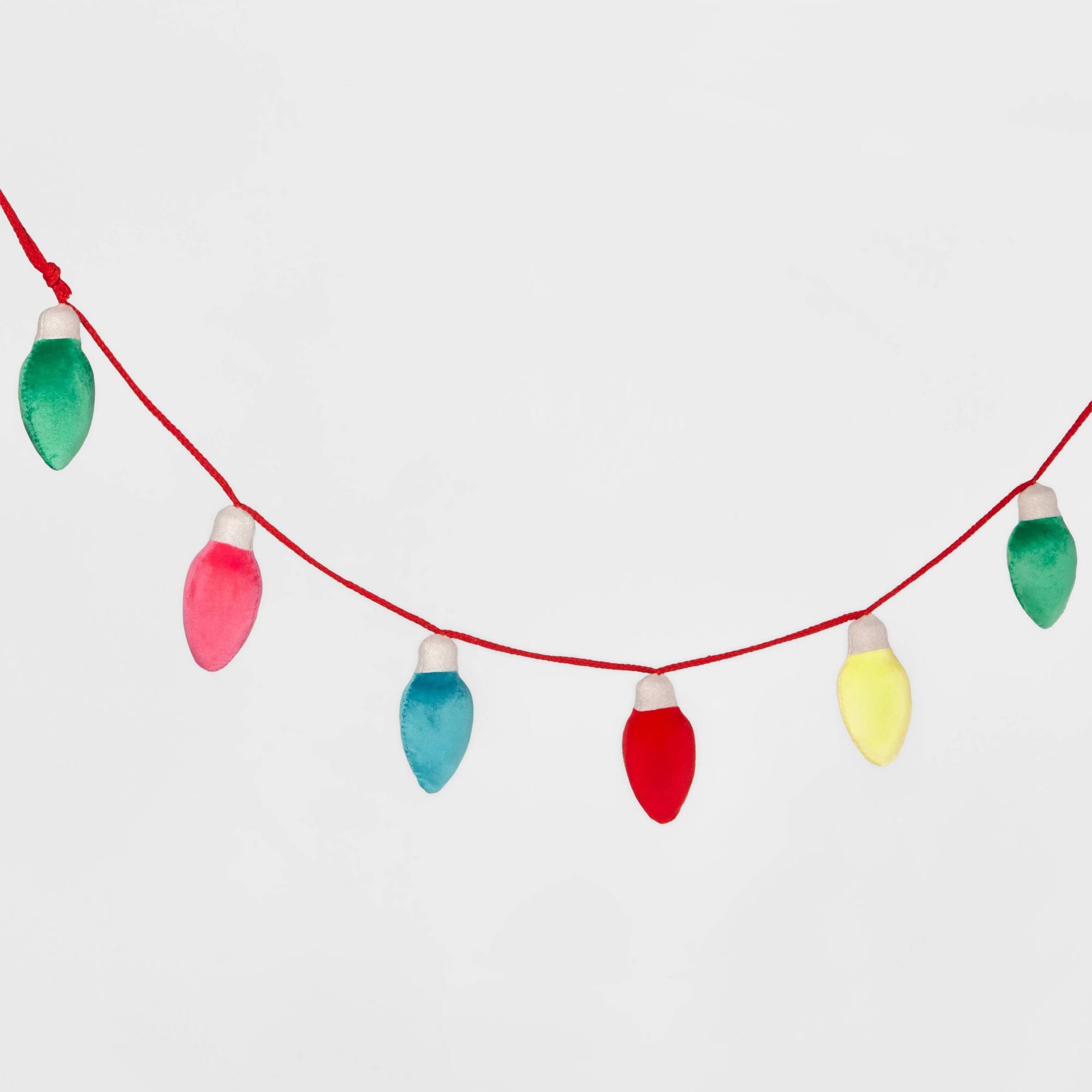 70f2a5eceef13f00a4f54092b2741859ccb47422caf60a4162c6fc52ded8cd24.jpg Wondershop Velvet Christmas Light Bulb 6' Garland | Target - Image 1