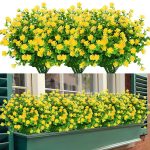 TEMCHY 24 Bundles Outdoor Artificial Fake Flowers No Fade UV Resistant Faux Plastic Plants for Hanging Planter Patio Yard Wedding Indoor Home Kitchen
