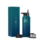 Iron Flask Sports Water Bottle - 40 oz, 3 Lids (Straw Lid), Leak Proof, Vacuum Insulated Stainless Steel, Double Walled, Thermo