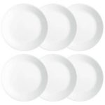 Corelle Livingware 10.25" Dinner Plate, Winter Frost White, Set of 6