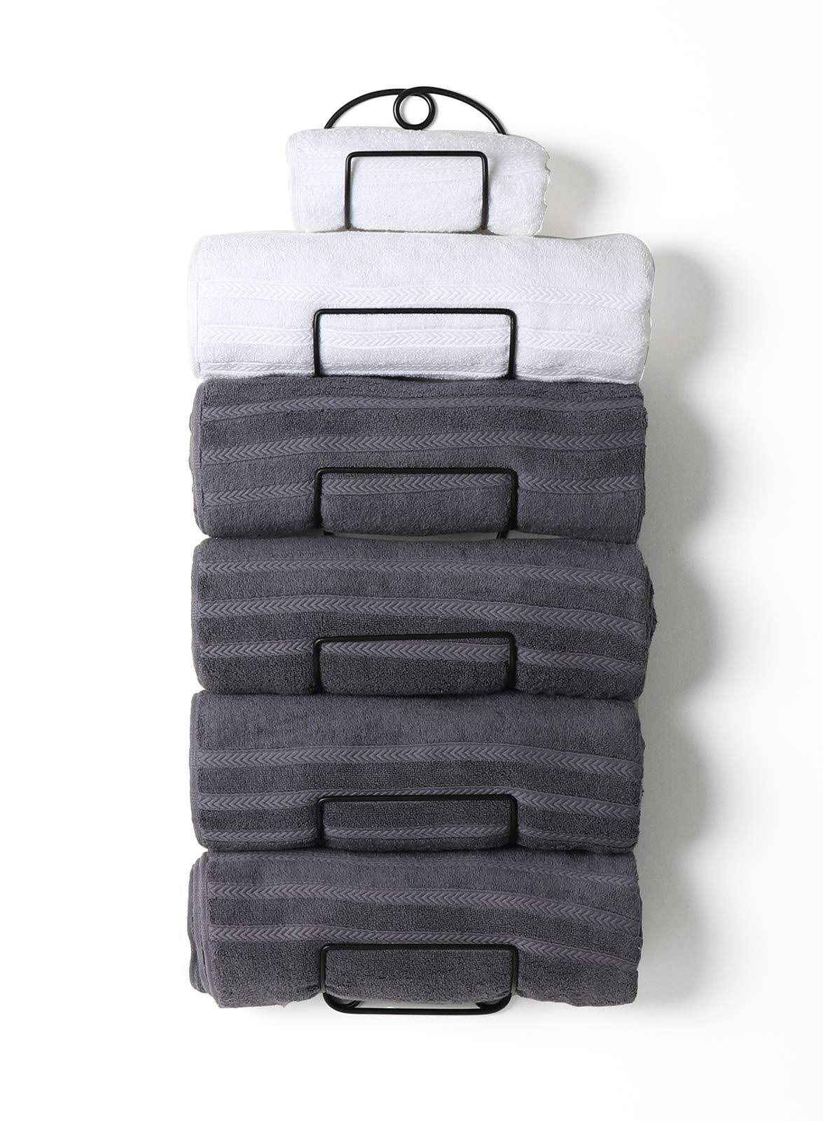 710632ed68d8f24c1e1471b4de8a4a2038cc5dfad605ddab06827c166b3044ad.jpg Soduku Towel Rack Wall Mounted Metal Wine Rack Towel Shelf for Bathroom - Image 1