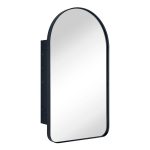 Aristes Recessed Framed Medicine Cabinet with Mirror and Adjustable Shelves - 16" x 28.3" - Black