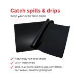 Cooks Innovations Non-Stick Oven Protector Mat - 2 Heavy Duty Nonstick Oven Rack Liners to Protect Convection, Electric, Gas, & Microwave Ovens - BPA