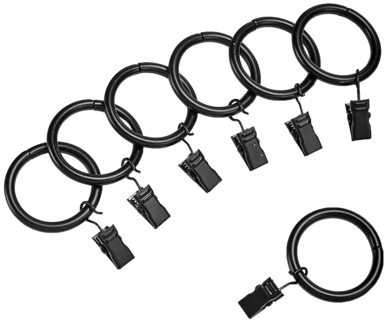 Basics 1 Curtain Clip Ring Set of 7 Black