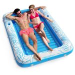 Inflatable Tanning Pool Lounger Float - Jasonwell 4 in 1 Sun Tan Tub Sunbathing Lounge Raft Floatie Toys Water Filled Bed Mat Pad for Kids Adult