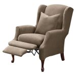 Sure Fit Stretch Pique 2-Piece Wing Chair Recliner Slipcover, Taupe