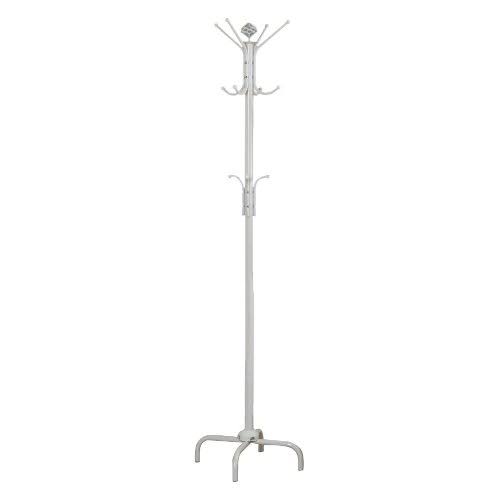 71910d4dc9ba0ded06c5df9dfefedafed54da76836fc08f25c9b67bb72aad6c1.jpg Monarch Specialties White Metal Coat Rack, White - Image 1