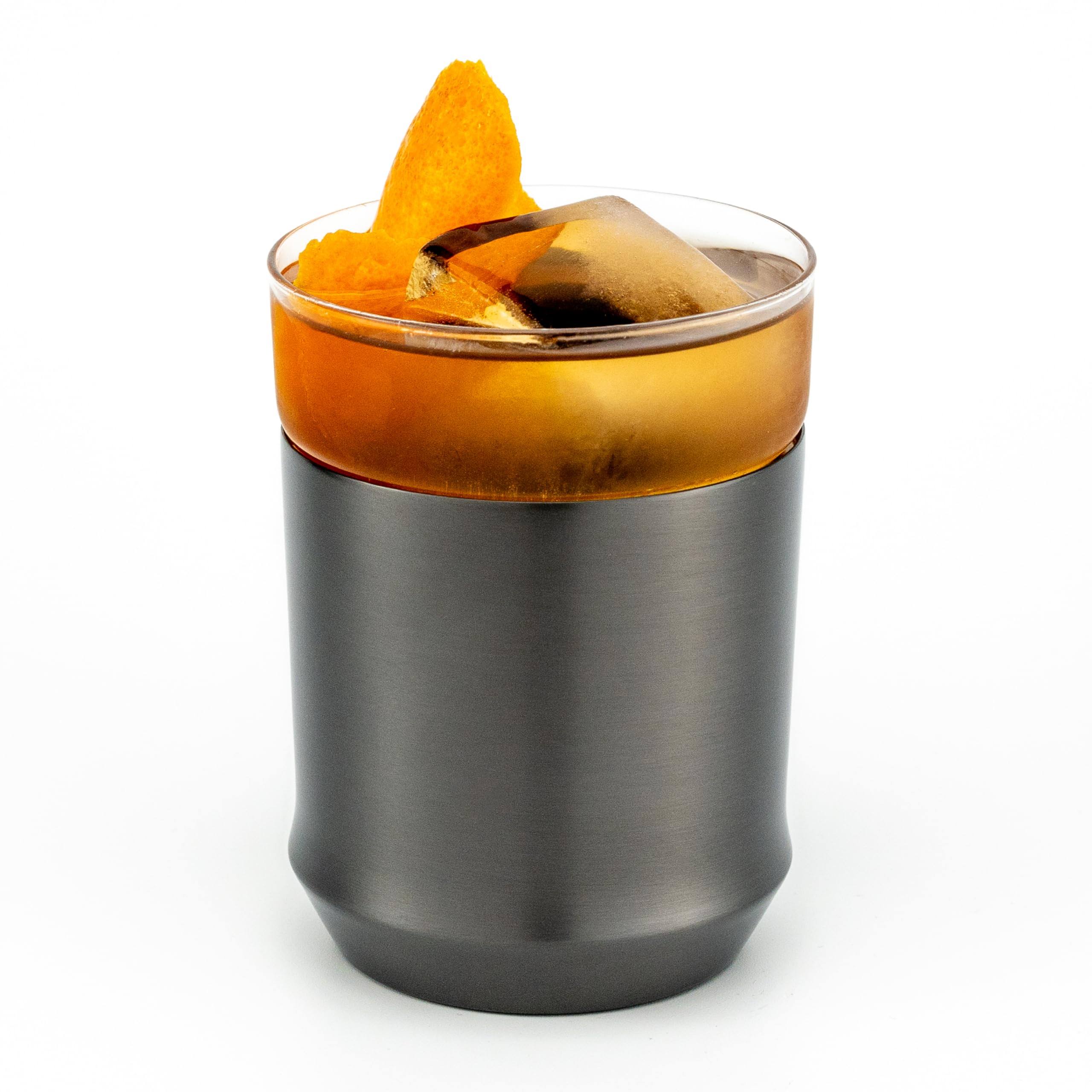 719d3a5e356a5e67a6fc3c08862b3e6a8689e31b17da6b89376dd206227f3ff6.jpg Elevated Craft Hybrid Cocktail Glass in Gunmetal Black - Image 1