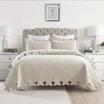 MarCielo 100% Cotton Oversized Bedspread Quilt Set tw - Khaki Beige