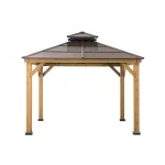 10 ft. x 10 ft. Cedar Framed Gazebo with Steel 2-Tier Hip Roof Hardtop