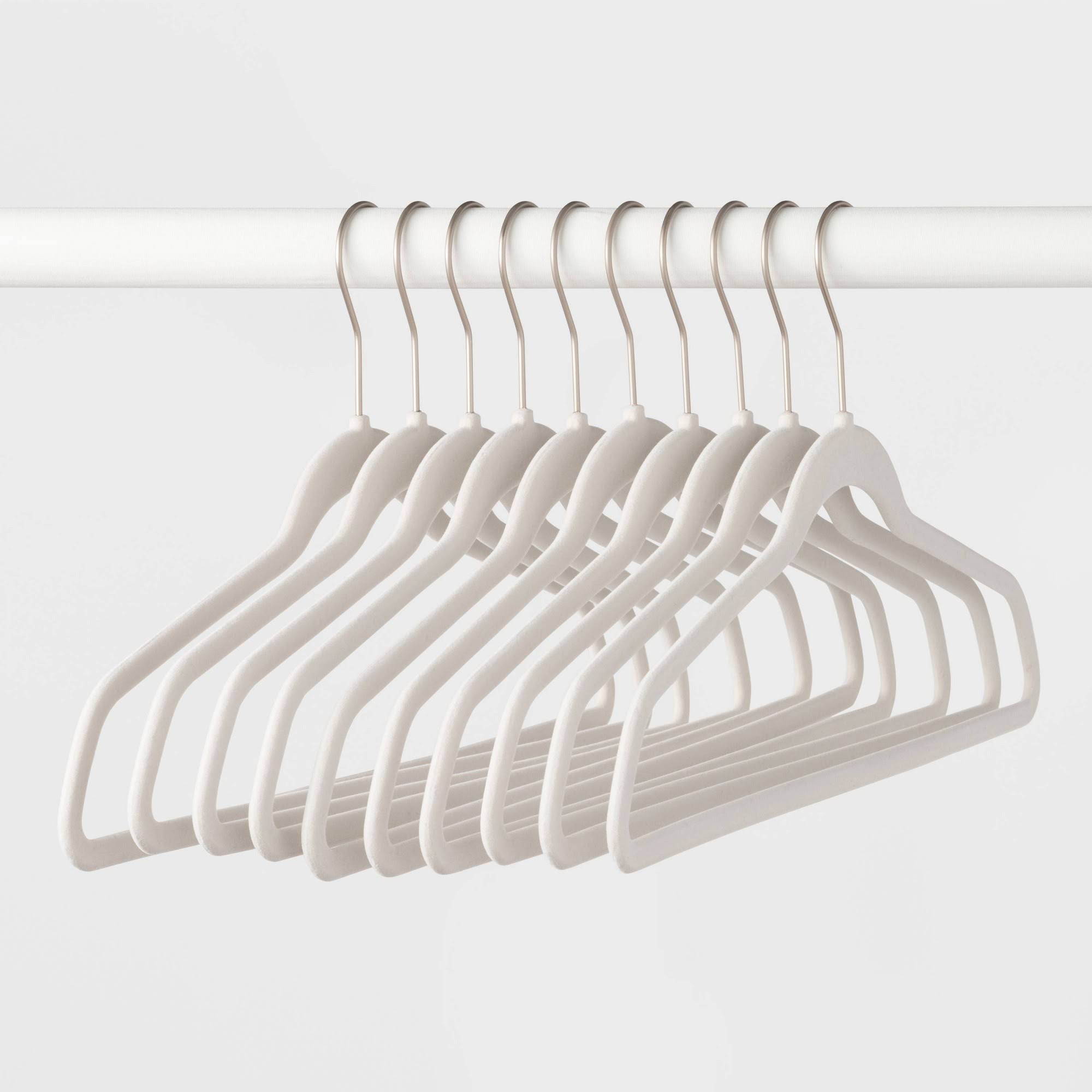 71ce1aa5aa610286140691b5241dc2b671ffcdbbac1853c4a9f95edc375ca51c.jpg 10pk Flocked Hangers White - Brightroom - Image 1
