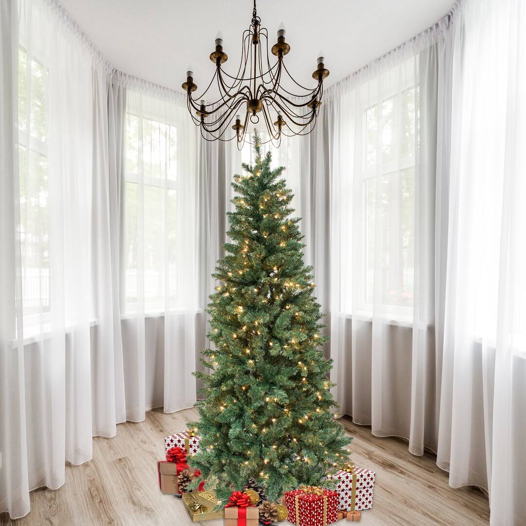 722967ef7ab51cb84dfda09d8f8aea8d9832bce3a85a84c8cf396a7de103ecfa.jpg 7' Green Douglas Fir Artificial Christmas Tree with 300 Clear Lights - Image 1