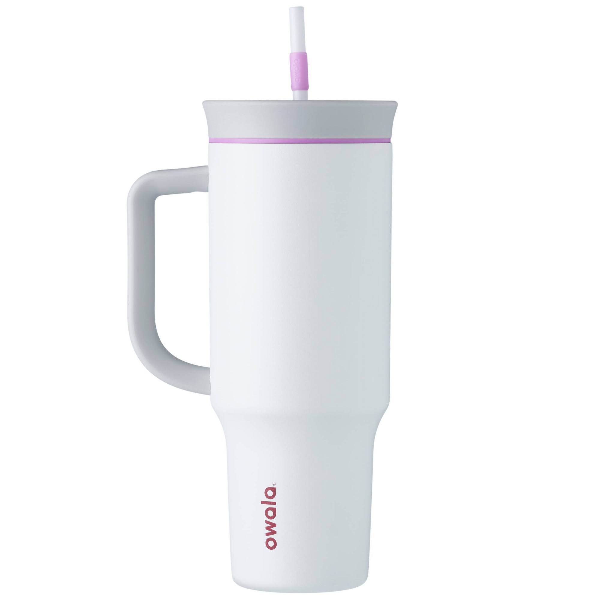 72506e24849ac732db543198611b9bfdf65f90e4ba208c73582b77cdbcf30736.jpg Owala 40oz Stainless Steel Tumbler with Handle (Polar Brrr White) - Image 1