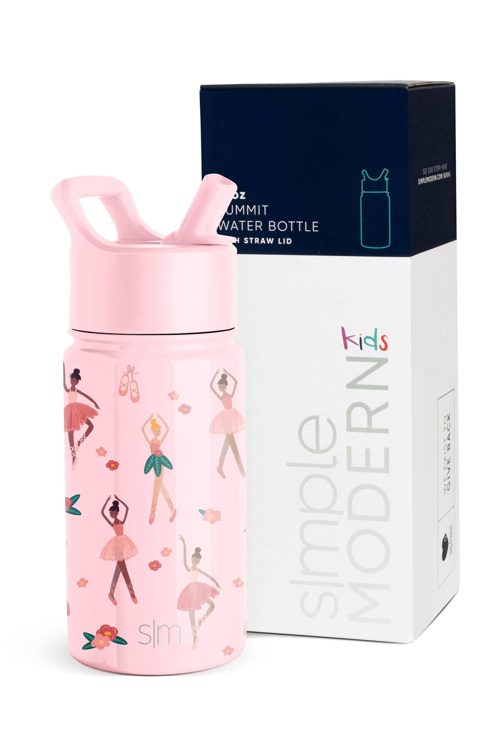 726135556618480429f864abddd6714553d7262f1011bf033026f0b62f44d046.jpg Simple Modern Kids Water Bottle with Straw Lid | Insulated Stainless Steel Reusable Tumbler for Toddlers, Girls | Summit Collection | 14oz, Pink - Image 1