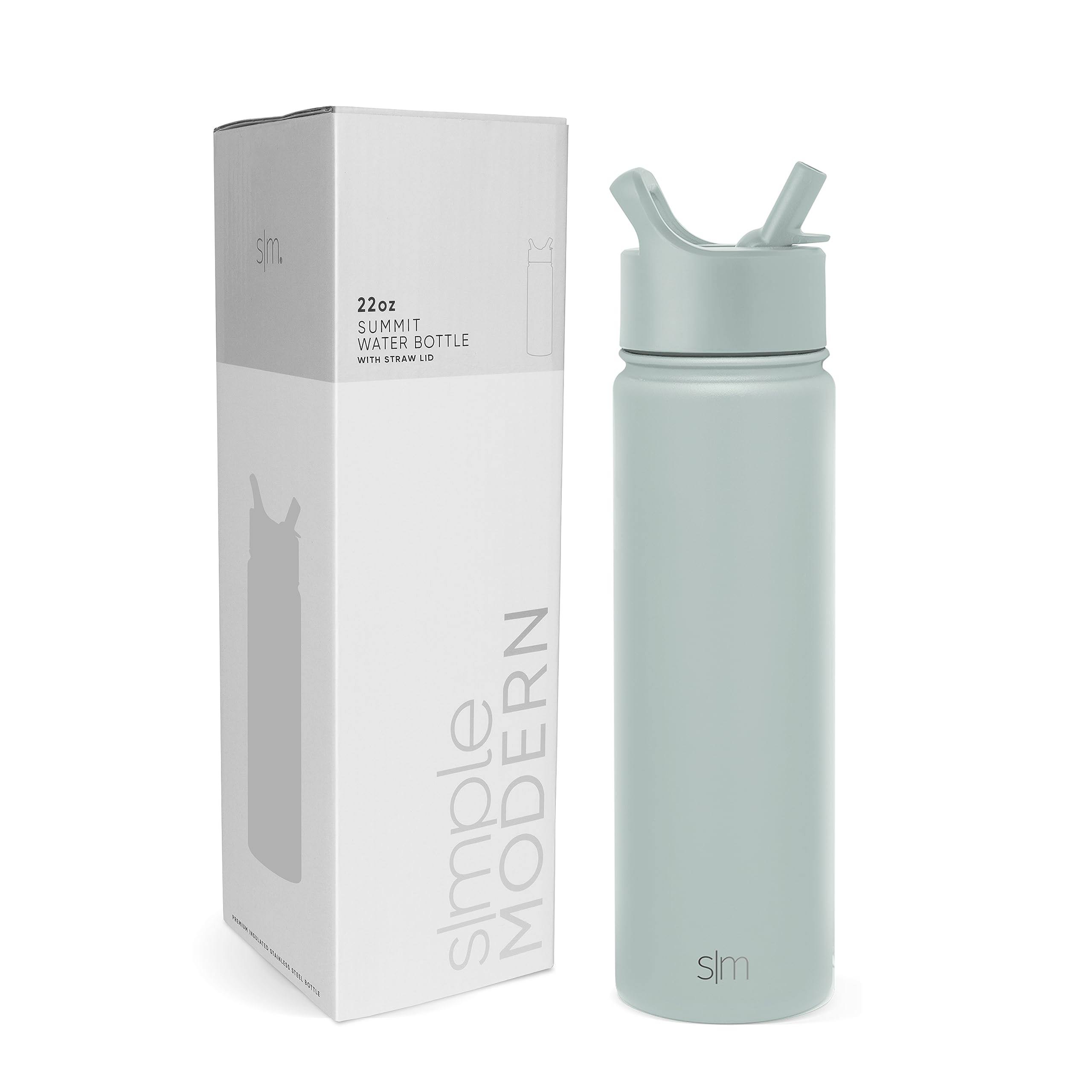 7264eac232a7dfb8d44278f9265527e576dc2d742e3101c946ee062b9ed17ca5.jpg Simple Modern Water Bottle with Straw Lid Vacuum Insulated Stainless Steel Thermos Bottles | Leak Proof Flask | Summit | 22oz, Sea Glass Sage - Image 1