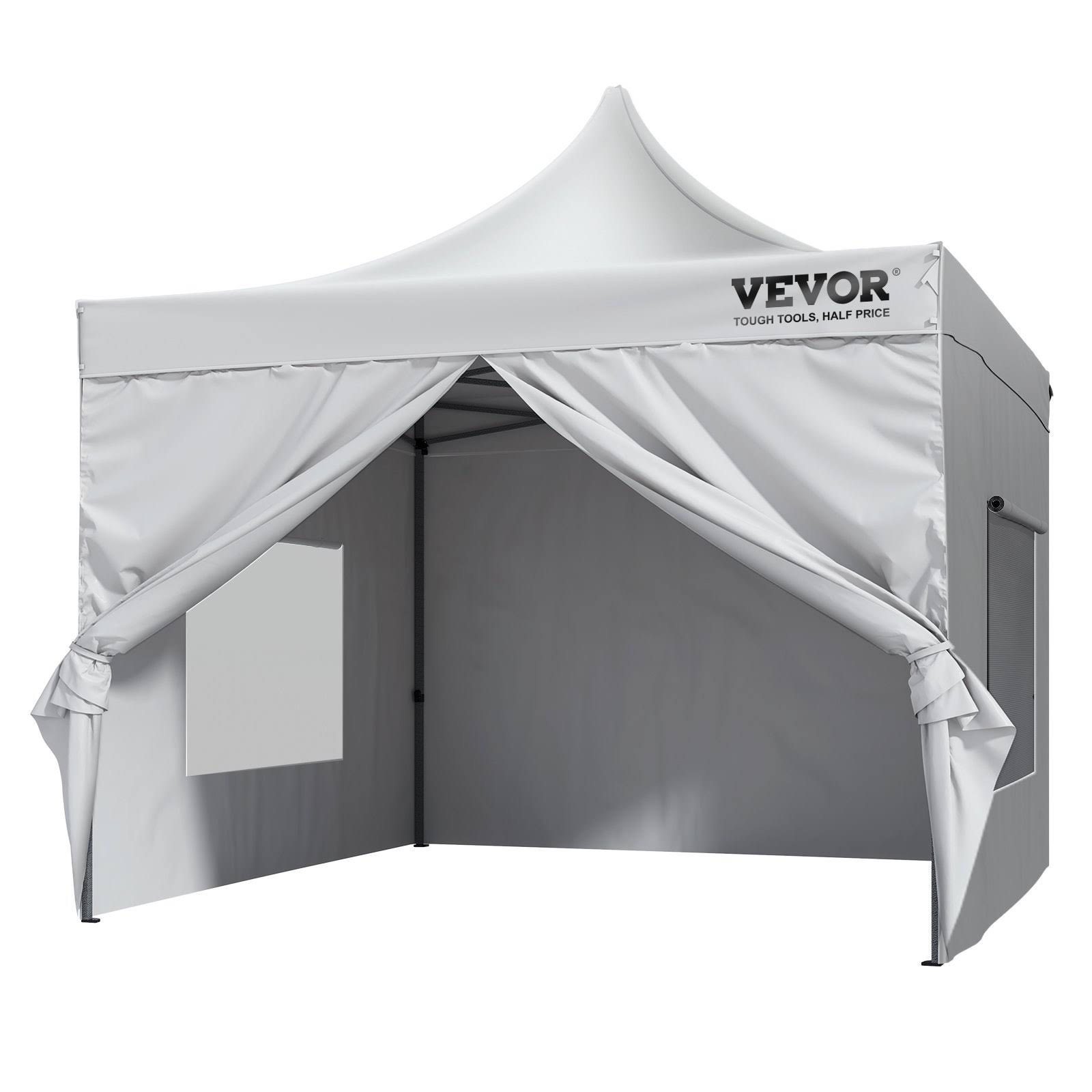 726df7795584e74fc701f9b7f8807abdb5e6398f3a52817f2752ddec7fd3dfcf.jpg VEVOR 10x10 ft Pop Up Canopy with Removable Sidewalls Instant Canopies Portable Gazebo & Wheeled Bag UV Resistant Waterproof Enclosed Canopy Tent - Image 1