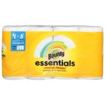Bounty Essentials Paper Towels, Select-A Size, Doubles, White, 2-Ply - 4 rolls