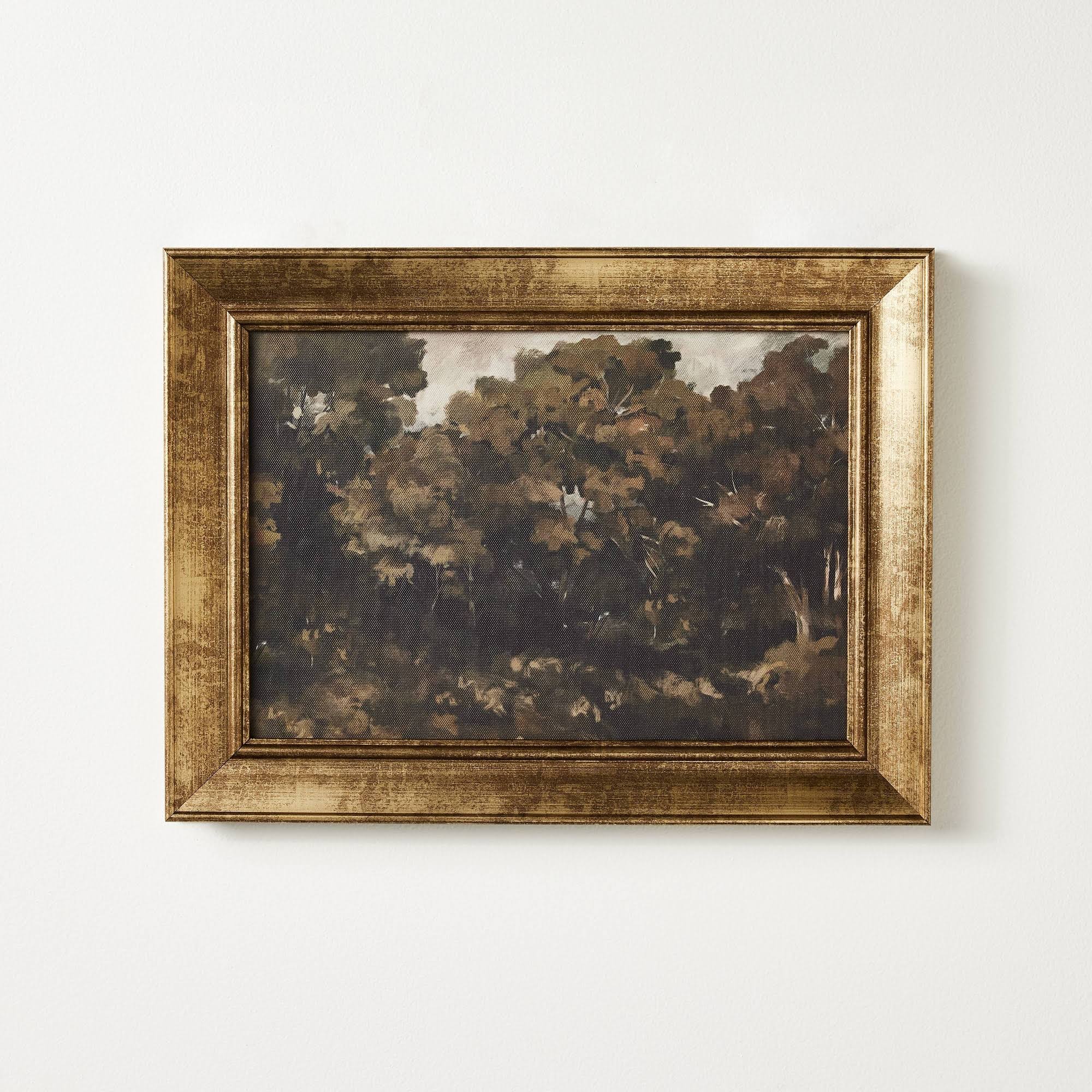 7279d78b7a4b547e2ae3d35585e440efb146ba04ac1cdb9ea69e27c5d99d26fe.jpg 16"x12" Moody Trees Framed Wall Canvas Board - Threshold Designed with Studio McGee - Image 1