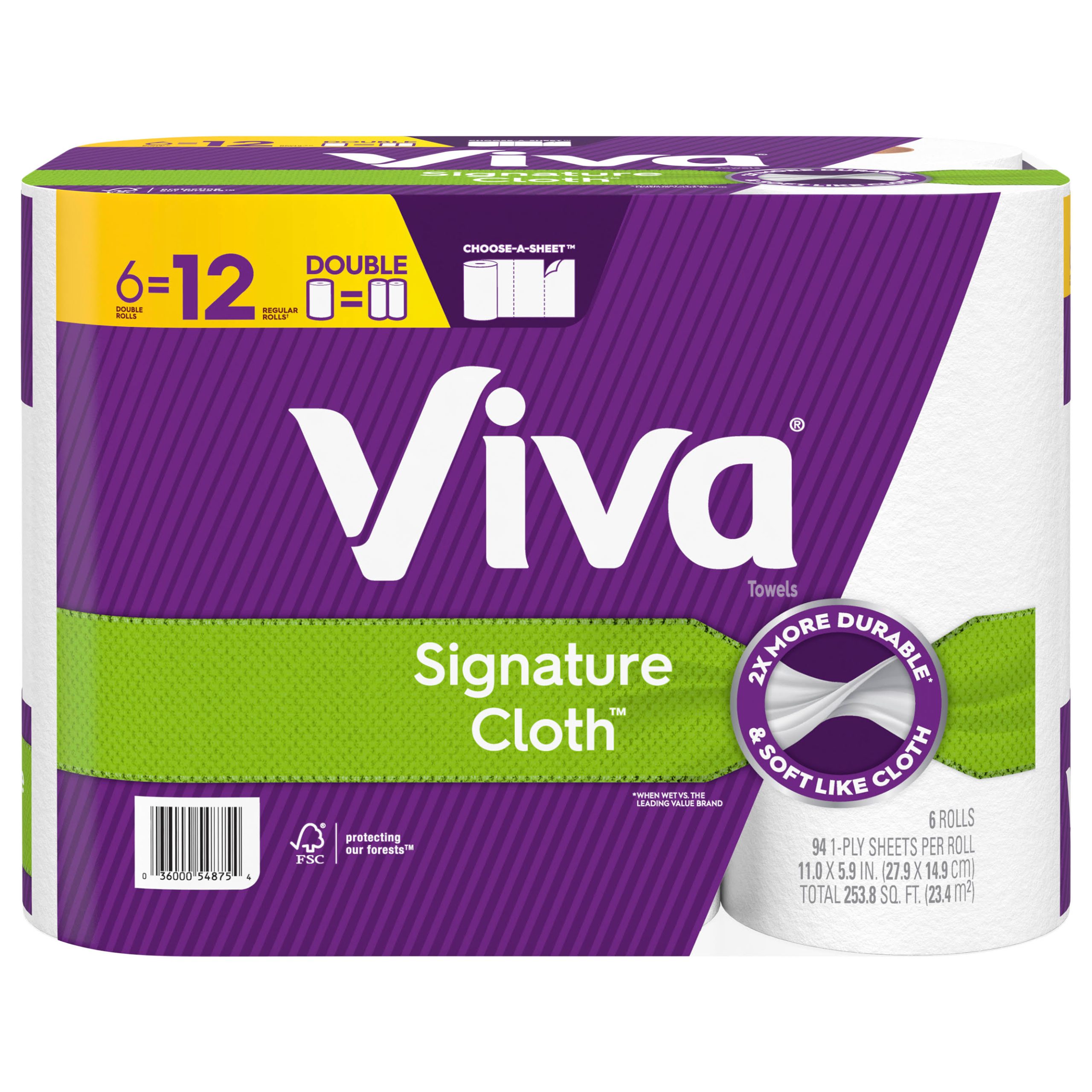 727d1ac0eda6fc41c9d7b08a48e737d07354e6144cc5ad0abc5c63c5ce5f23ad.jpg Viva Signature Cloth Choose-A-Sheet Paper Towel 94 Sheets per Roll (6 ct) | Acme - Image 1