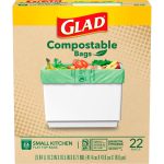 Glad Compostable 2.6 gal. White Trash Bags 22 ct