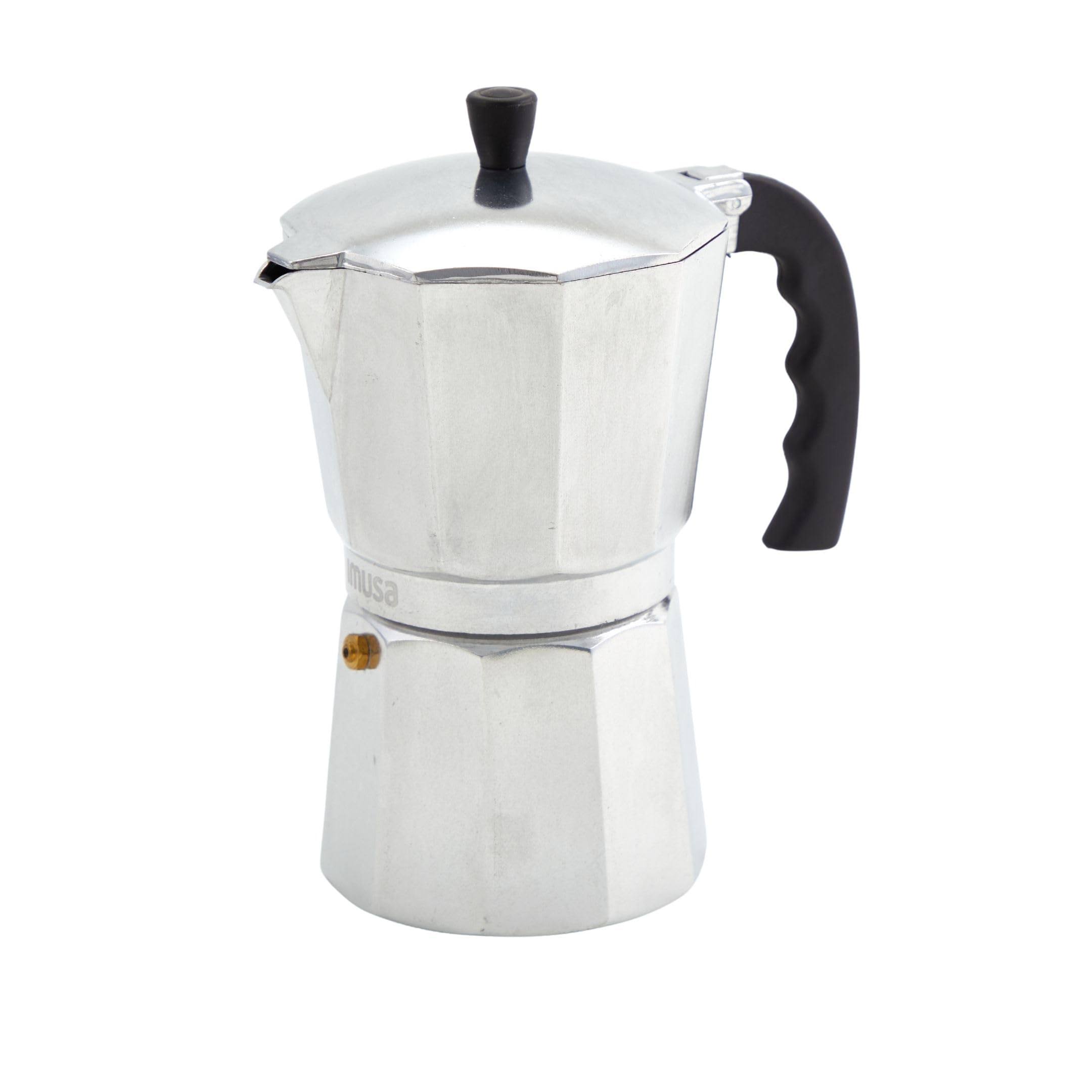 72b1264974a3e6a360ec2edc71520df46b1c6f1c4209fe68bf662ad656ccea15.jpg Imusa 6-Cup Espresso Coffee Maker with Cool Touch Handle, Silver - Image 1