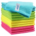 HOMEXCEL Microfiber Cleaning Cloth,12 Pack Cleaning Rag,Cleaning Towels with 4 Color Assorted,12"x12"