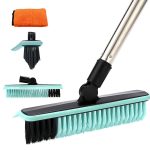 Homilifibra 2 in 1 Swivel Grout Brush with 57.8" Long Handle,120��Rotatable Floor Scrub Brush,Shower Grout Scrubber for Tile Floors Kitchen Bathroom,V-