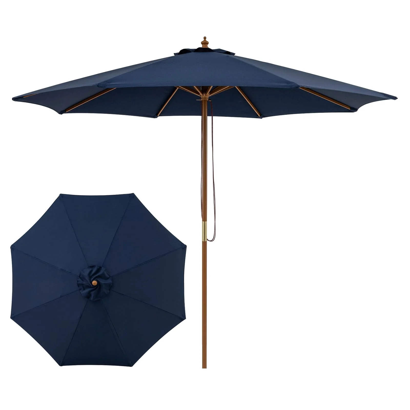 72f7592c0cb88464ced7211c892e0b431cc916c759b6d58bbdb8e5c99e7cf2ed.webp Tangkula 9 FT Patio Umbrella | Outdoor Table Market Umbrella with 8 Wooden Ribs - Image 1