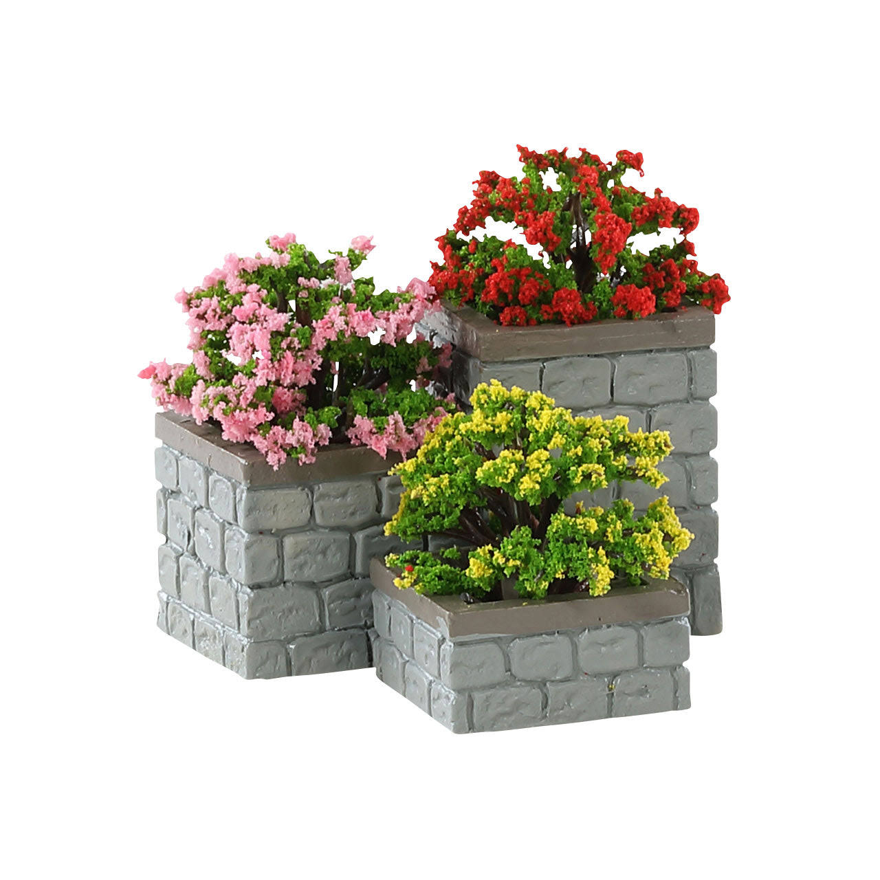 7300f97bc59d65c992834d030028ab3df3b30d1ae7c3f555fe194f3c504e5da0.jpg Lemax Village Collection Flower Bed Boxes Set of 3 #84380 - Image 1