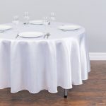 Linentablecloth 90-Inch Satin Tablecloth Round White