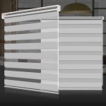 SEEYE Zebra Shade Blinds Horizontal Window Curtain Day and Night Blind Dual Layer Shades Easy to Install 33.5 inch59 inch, Grey, Gray