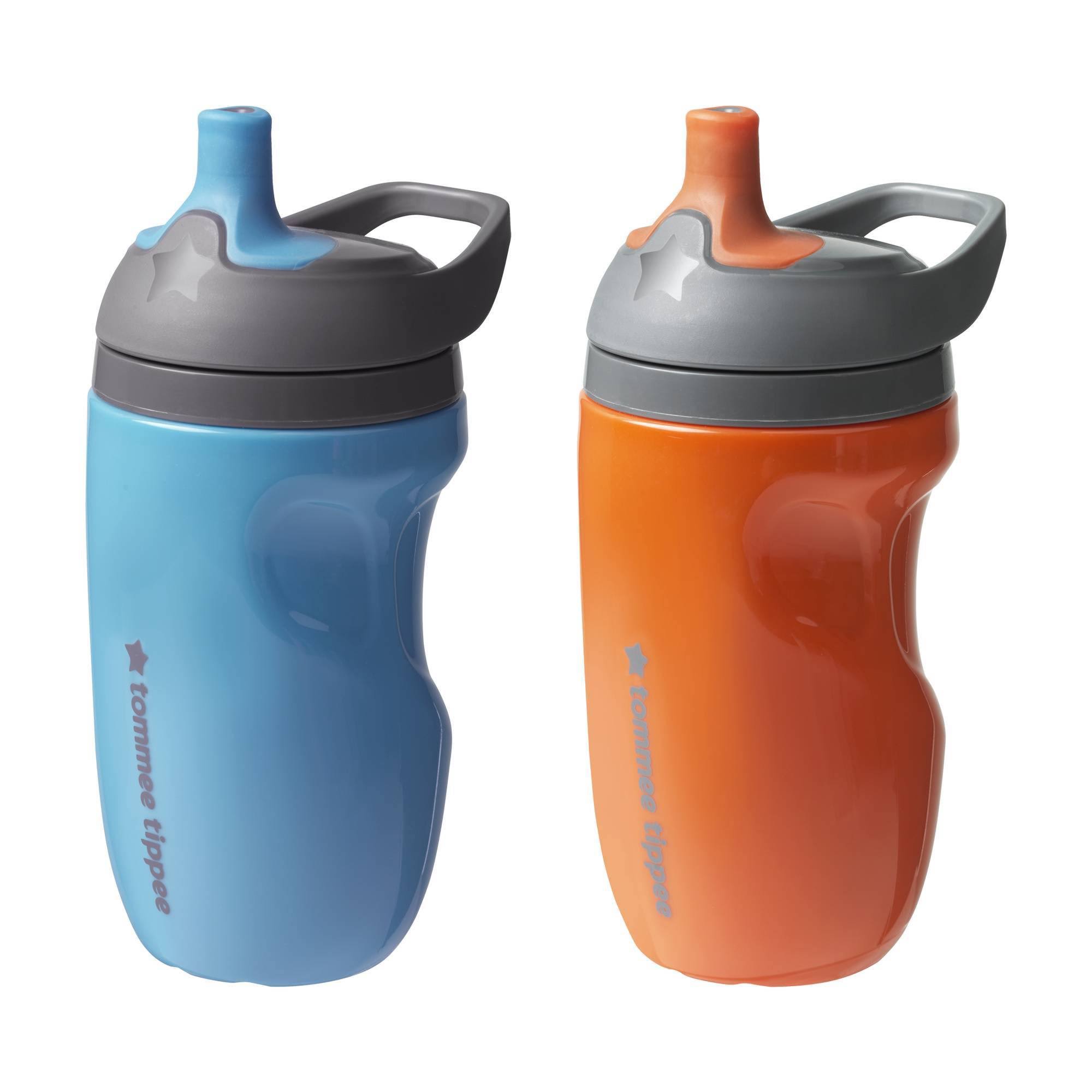 736febf746a84fc704c621628b39f0d68b206f73aa417f084c89524dc099e528.jpg Tommee Tippee Insulated Sportee Toddler Water Bottle with Handle, Boy 12m+, 2ct, Blue - Image 1