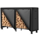 Amagabeli Garden & Home 6ft Firewood Log Rack Outdoor Log Holder for Fireplace Heavy Duty Wood Stacker Pit for Patio Logs Storage Steel Tubular Wood