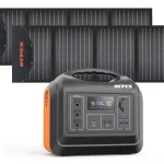 OUPES 1800W Portable Power Station with 2*100w Panels, 1488wh Solar Generator with 3 1800W AC Outlets, Emergency LiFePO4 UPS Battery Backup (4000W Peak) for Home Use, Camping