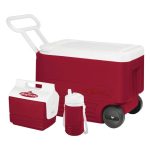 Igloo Wheelie Cool Cooler Set 38 Qt. Red/White