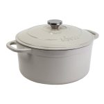 Lodge 5.5 Quart Enameled Cast Iron Dutch Oven, Oyster