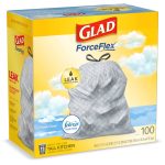 Glad OdorShield Febreze Fresh Clean Scent Tall Kitchen Drawstring Bags, 13 gal - 100 count