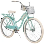 26 In. Nel Lusso Women'S Classic Beach Cruiser Bike, Mint Green
