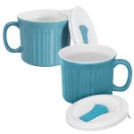 Corningware 20ounce Oven Safe Meal Mug with Vented Lid, Pool Blue, Pack of 2