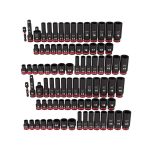 Milwaukee 49-66-7009-49-66-7009 Shockwave 3/8 in. Drive SAE and Metric 6 Point Impact Socket Set (86-Piece)