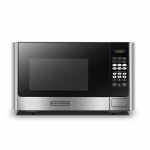 Black+decker Digital Microwave Oven with Turntable Push-Button Door Child Safety Lock Stainless Steel 0.9 CU.FT