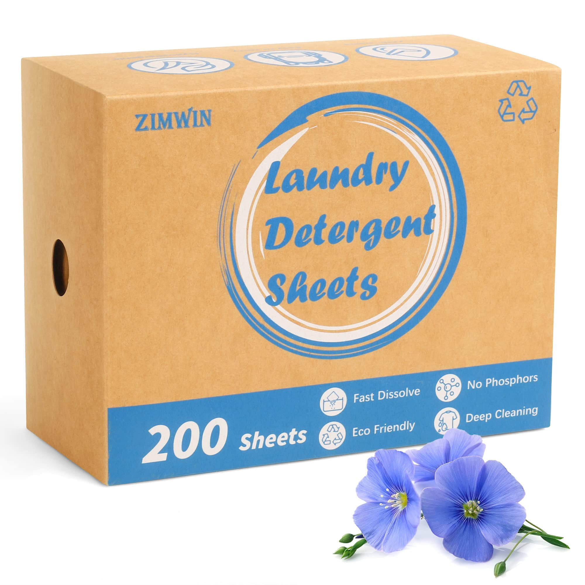 743bde6061fe441f1c85d31d781bd05094a4dc9c13e2558e9a7a73c3dc337bad.jpg Zimwin Laundry Detergent Sheets, 200 Sheets Fresh Linen Scent Laundry Sheets - Eco-Friendly Hypoallergenic Liquidless Washing Supplies for Dorm Travel - Image 1