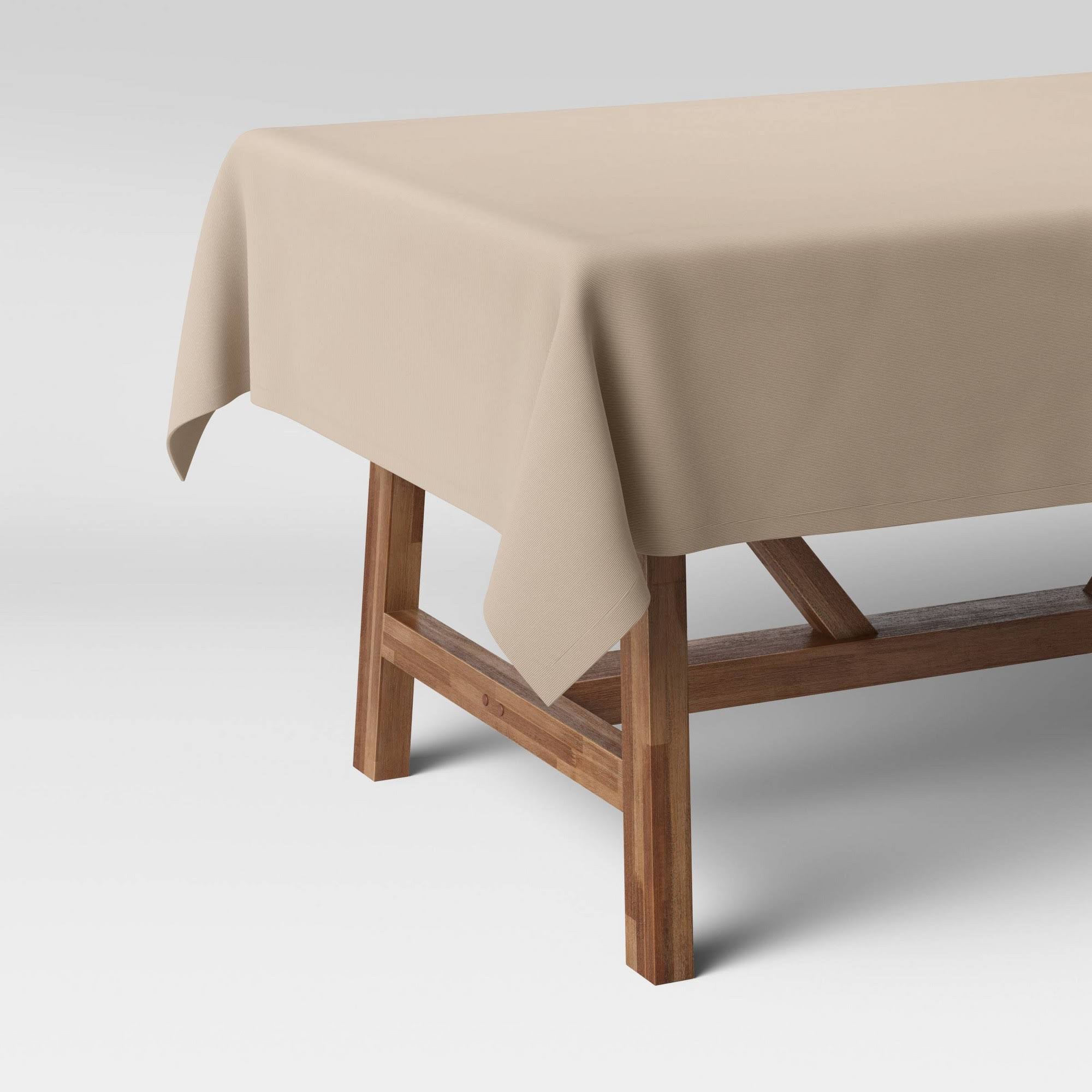 743dee6ed53b03629a10bb6947fad48ed8e8e3569ea09e97df5c058bd314df89.jpg 120" x 60" Solid Tablecloth Natural - Threshold - Image 1