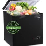 Chest Freezer Krib Bling Adjustable Thermostat Compact Freezers with Removable Storage Basket for House Kitchen Garage Basement (5 cu.ft, Black)