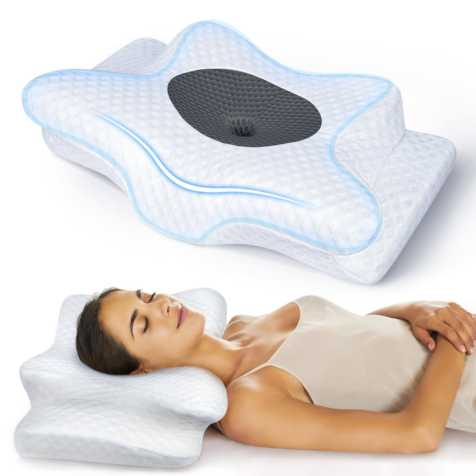 745de467abcb8ac2094e8726979c15e44161bcdf2c535e99e8b3b4ebe951b290.jpg RIDOFTY 5X Pain Relief Cervical Pillow for Neck and Shoulder Support, Adjustable Memory Foam Pillows for Sweet Sleeping, Odorless Ergonomic Contour - Image 1